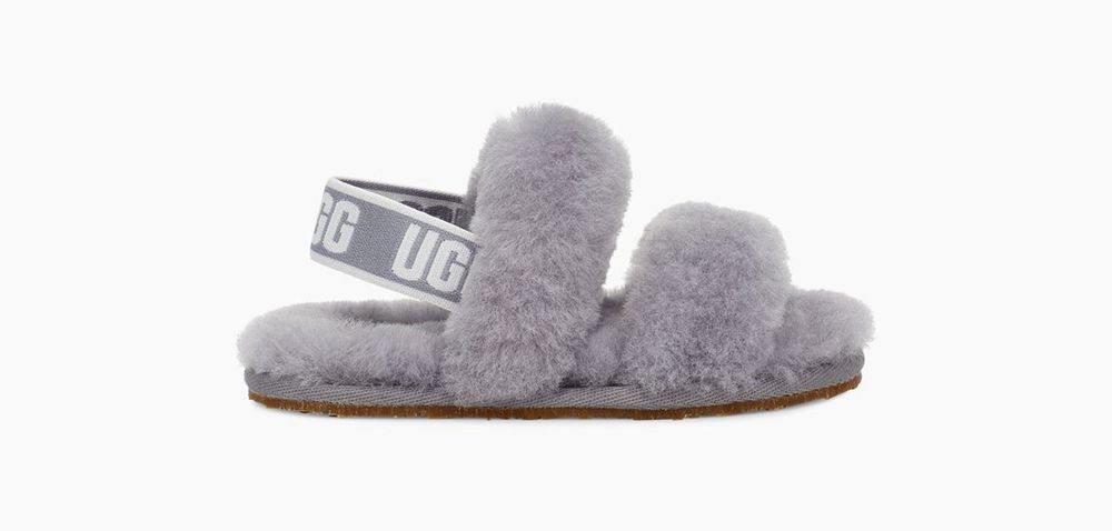 Ugg Oh Yeah - Kids Slippers - Grey - NZ (1763BUMAL)